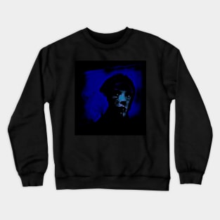 Woman or beautiful man. Like in night dream. Dark, dim, blue. So cool. Crewneck Sweatshirt